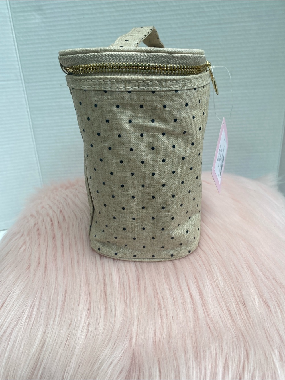 kate spade Beige Polka Dot Lunch Cosmetic Case with Gold Zipper - Picture 5 of 15
